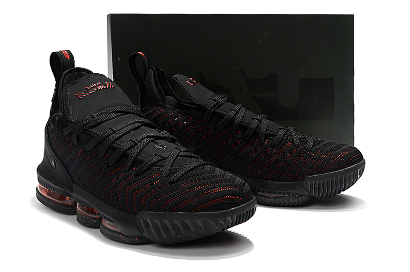 Men Nike LeBron 16 Black Red Shoes